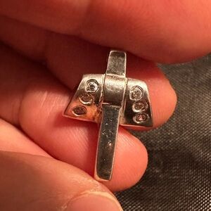 Sterling Silver 925 Cross Pendant with Clear Stones Diamonds?